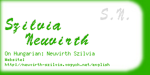 szilvia neuvirth business card